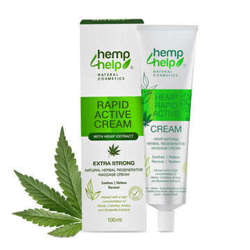 Rapid Activ Kräutercreme – Extra Starke Kühlpflege mit Bio-Arnika, Hanfextrakt, Menthol & Rosmarin – Bei Rücken-, Gelenk- & Muskelschmerzen – Vegan, Dermatologisch Getestet, Plastikfrei