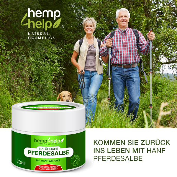 Bio 𝐇𝐀𝐍𝐅 Pferdesalbe Für Mensch Extra Stark WÄRMENDER EFFEKT- Arnika & 18 Bio-Pflanzen-Extrakten bei Knie-, Gelenk-, Nacken- u. Muskelschmerzen, sowie Arthrose u. Rheuma-Ohne Tierversuche