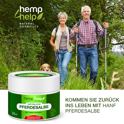 Bio 𝐇𝐀𝐍𝐅 Pferdesalbe Für Mensch Extra Stark WÄRMENDER EFFEKT- Arnika & 18 Bio-Pflanzen-Extrakten bei Knie-, Gelenk-, Nacken- u. Muskelschmerzen, sowie Arthrose u. Rheuma-Ohne Tierversuche