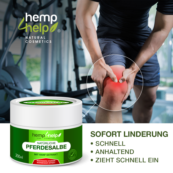 Bio 𝐇𝐀𝐍𝐅 Pferdesalbe Für Mensch Extra Stark WÄRMENDER EFFEKT- Arnika & 18 Bio-Pflanzen-Extrakten bei Knie-, Gelenk-, Nacken- u. Muskelschmerzen, sowie Arthrose u. Rheuma-Ohne Tierversuche