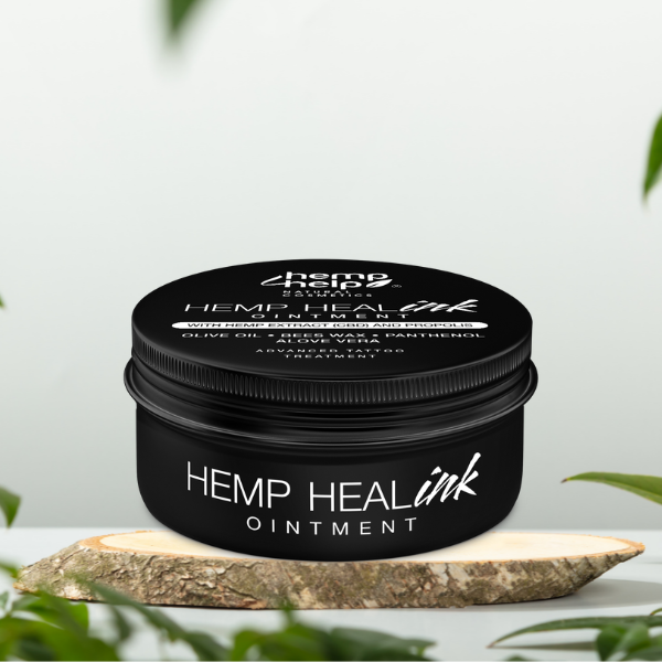 HEMP 4 HELP®️ Hemp Tattoo Cream avoids 96% of the re-pricking thanks to the revolutionary hemp recipe. 50 ml Heal-Ink®️ Tattoo Creme contains olive oil, beeswax, panthenol, aloe vera