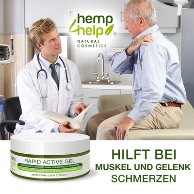 Hemp4Help® 200ml Hemp Active Rapid Gel 1er Pack for knee, joint, neck and muscle pain, arthrosis, rheumatism with comfrey, hemp, arnica and boswellia serrata extracts - paraben free ...