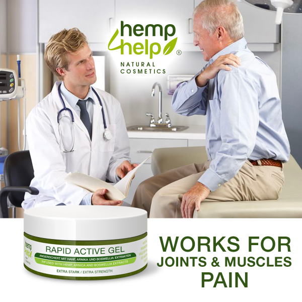 Hemp4Help® 200ml Hemp Active Rapid Gel 1er Pack for knee, joint, neck and muscle pain, arthrosis, rheumatism with comfrey, hemp, arnica and boswellia serrata extracts - paraben free ...