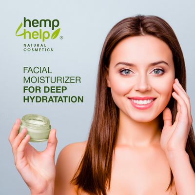 MOISTURIZING CREAM+NIGHT CARE by Hemp4Help: ORGANIC hemp oil, jojoba oil and argan oil extract, shea butter, vitamin E. ORGANIC FACE CREAM for DRY-SENSIBLE skin and OILY-INFLAMMATORY skin | 50ml