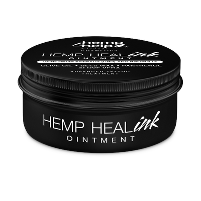 HEMP 4 HELP®️ Hemp Tattoo Cream avoids 96% of the re-pricking thanks to the revolutionary hemp recipe. 50 ml Heal-Ink®️ Tattoo Creme contains olive oil, beeswax, panthenol, aloe vera