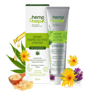 Rapid Active Cream - Joint & Muscle Active Rapid  Relief Cream- High Strength Hemp, Arnica, Boswelia, Comfrey. Unique Herbal Formula  Rich in Natural Extracts . Relieves Inflammation, Muscle, Joint, Back, Knee, Nerves & Arthritis Pain 100ml
