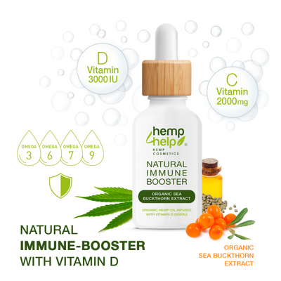 Raw Herbal Immun-Booster mit Vitamin D3000IU Bio Sanddorn Extrakt und Bio Hanfsamenöl angereichert Natural Vitamin-C 2000mg-Omega 3-6-7-9-Keine zusätzlichen Aromen, natürlicher Geschmack, zuckerfrei